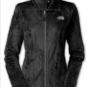 black fuzzy north face jacket